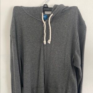Men's Gray Sweater Zip Up Hoodie